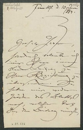 Brief von Clara Schumann an Mainzer Liedertafel