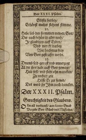 Der XXXII. Psalm. - Der XL. Psalm.