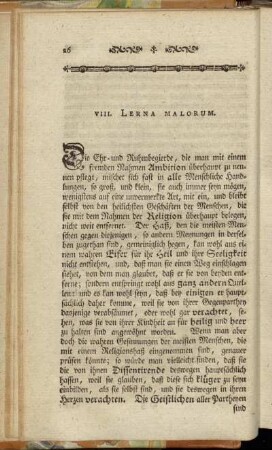 VIII. Lerna Malorum.