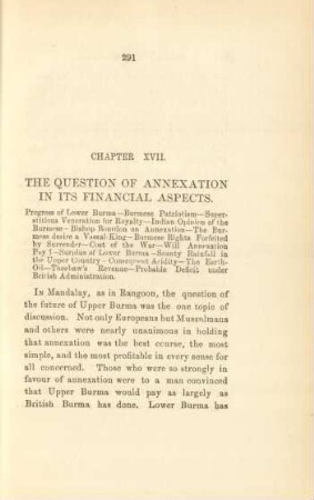 Chapter XVII. The question of annexation in its financial aspects