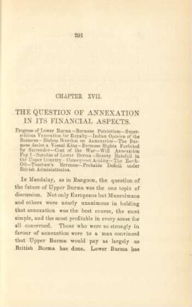 Chapter XVII. The question of annexation in its financial aspects