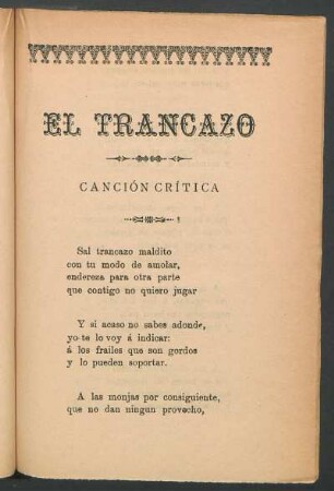 El trancazo : Canción crítica