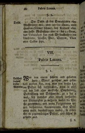 VIII. Pulvis Laxans.