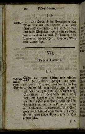 VIII. Pulvis Laxans.