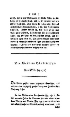 ¬Die¬ Weiden-Blattwespe : Taf. XVIII, Fig. 138