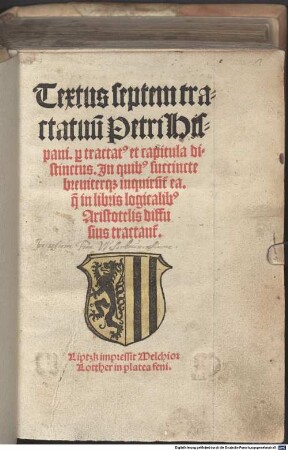 Textus septem Tractatuum per capitula distinct.