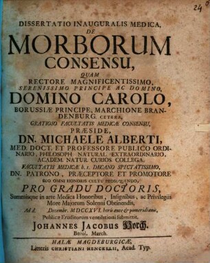 Diss. inaug. med. de morborum consensu