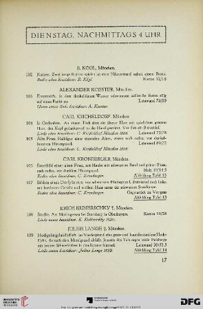 Dienstag, nachmittags (Nr. 102-228)