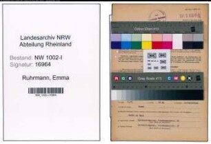Entnazifizierung Emma Ruhrmann, geb. 16.01.1907 (Kontoristin)