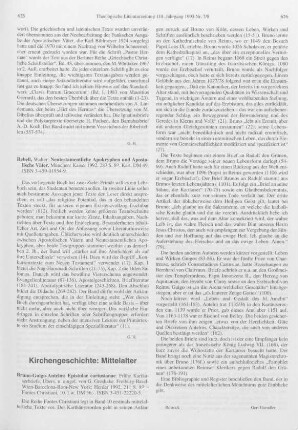 625 [Rezension] Rebell, Walter, Neutestamentliche Apokryphen und apostolische Väter