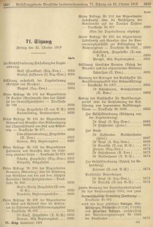 71. Sitzung. Freitag den 24. Oktober 1919