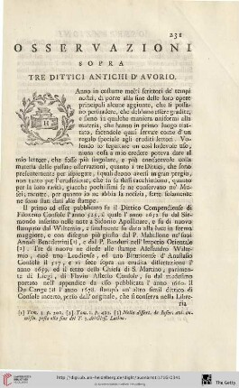 Osservazioni sopra tre dittici antichi d’avorio