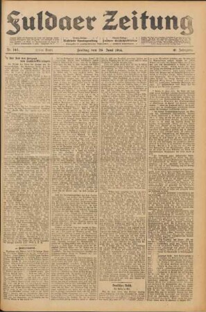 Ausgabe vom Freitag, den 26. Juni 1914.