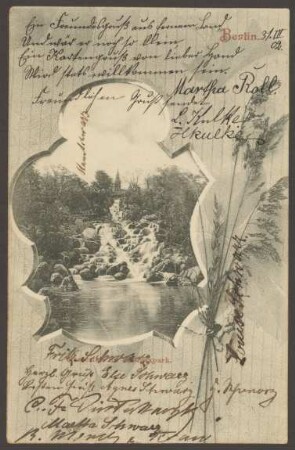 Ansichtskarte Wasserfall im Viktoriapark, Kreuzberg