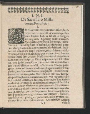 De Sacrificio Missae contra Pontificios. I. - XXXIX.