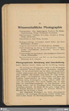 II. Wissenschaftliche Photographie