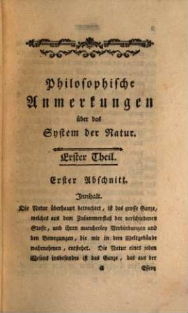 Herrn Hollands Philosophische Anmerkungen über das System der Natur, Erster Theil