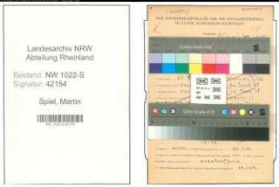 Entnazifizierung Martin Spiel , geb. 20.04.1903 (Zollsekretaer)