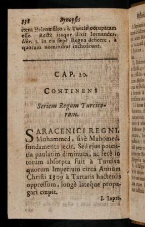 538-547, Cap. 20: Continens Seriem Regum Turcicorum