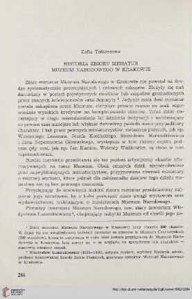 7: Historia zbioru miniatur Muzeum Narodowego w Krakowie
