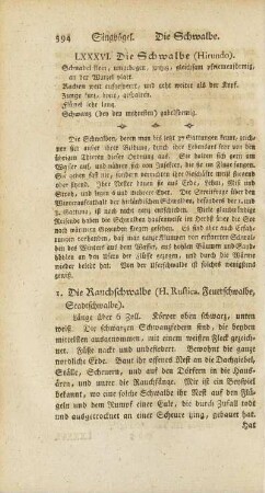 LXXXVI. Die Schwalbe