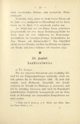 XI. Kapitel. Kunstdenkmäler
