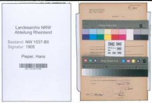 Entnazifizierung Hans Pieper , geb. 28.02.1912 (Dentist)
