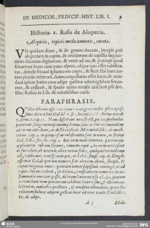 Historia. 2. Rasis de Alopecia. Alopecia, topicis medicamentis, curata