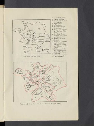 Plan der 14 Rioni Roms im 16. Jahrhundert (Kapitel XXII)