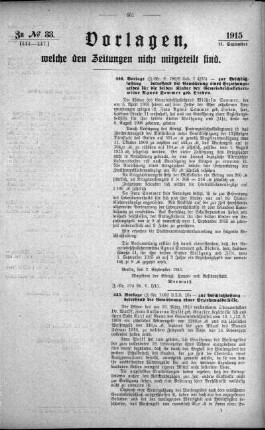 Anlage: zu No.33 (444-447), Vorlagen, welche den Zeitungen nicht mitgeteilt sind
