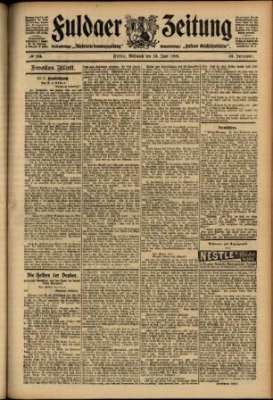 Zweite Ausgabe vom Mittwoch, den 13. Juni 1906.