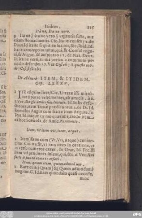 De Adverb. Item, & Itidem. Cap. LXXXV.