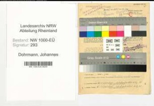 Entnazifizierung Johannes Dohrmann, geb. 21.05.1907 (Wachmann)