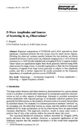 P-wave amplitudes and sources of scattering in mb-observations