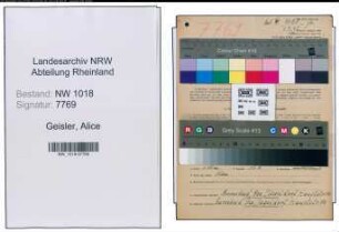 Entnazifizierung Alice Geisler , geb. 26.12.1899 ()