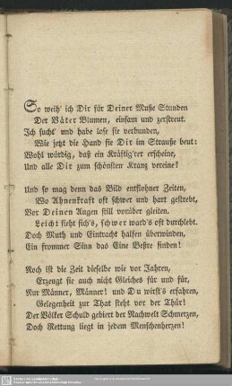 So weih' ich Dir für Deine Muße Stunden ...