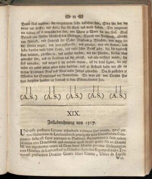 XIX. Zollabrechnung von 1317.