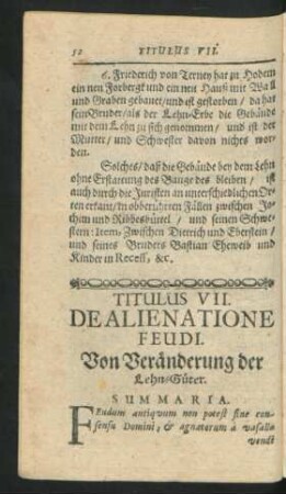 Titulus VII. De Alienatione Feudi.