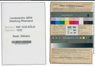 Entnazifizierung Wilhelm Reeh , geb. 24.11.1889 (Bergmann)