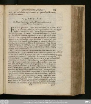 Caput XIV. De Mentis Facultatibus, eiusque Unione cum Corpore, ac totius Hominis Immortalitate.