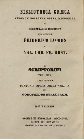 Platonis Opera omnia, Vol. 4, Sect. 1. Phaedrus