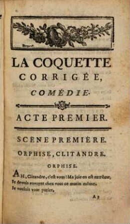 La coquette corrigée : comédie
