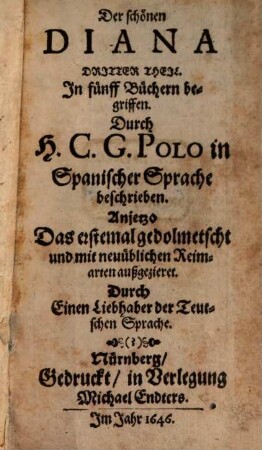 Diana, 3. In fünff Büchern begriffen