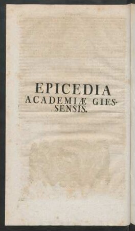 Epicedia Academiae Giessensis