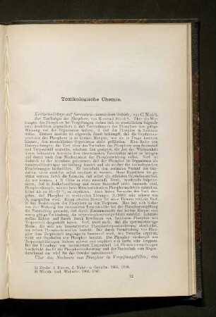 Toxikologische Chemie.