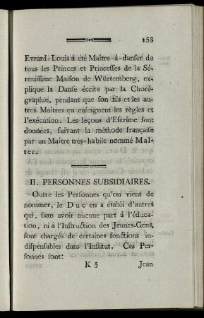 II. Personnes Subsidiaires