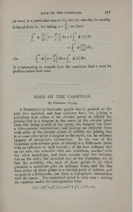 Note on the cassinian.