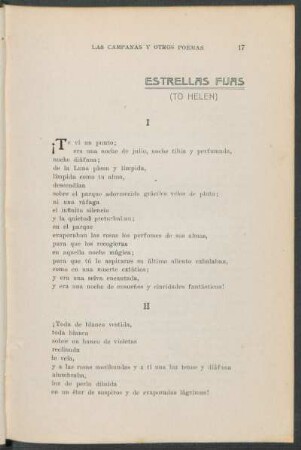 Estrellas fijas : (To Helen)