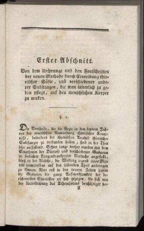 Erster Abschnitt. Von dem Ursprunge und den Fortschritten der neuen Methode ...
