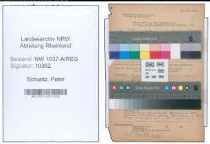 Entnazifizierung Peter Schuetz , geb. 00.00.0000 (Kaufmann)